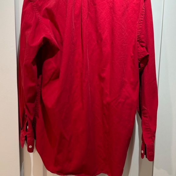 VTG Polo By Ralph Lauren Red Long Sleeve Button Up 100% Cotton (made In Canada) - Picture 2 of 7